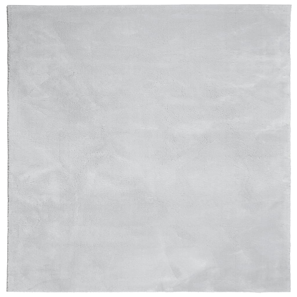 Vidaxl rug harte low -pole mëll washable 160x160 cm Grey