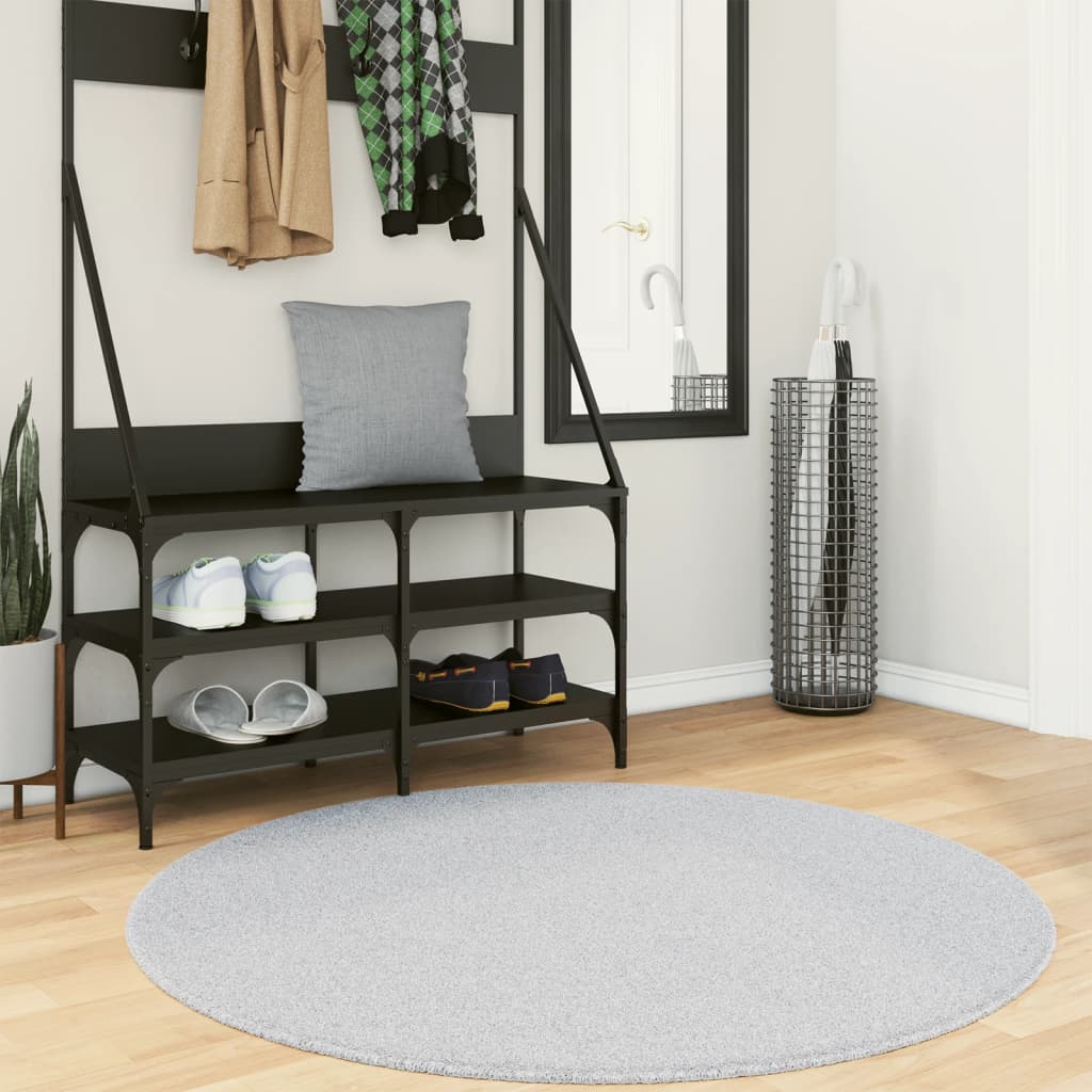 Vidaxl rug Huarte low -pole soft washable Ø 120 cm Gray