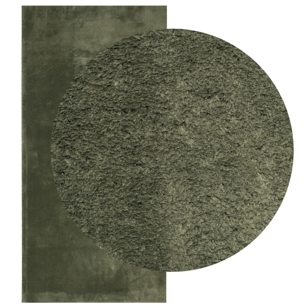 Vidaxl Rug Huarte Low -Pole Soft Washable 100x200 cm Forest Green