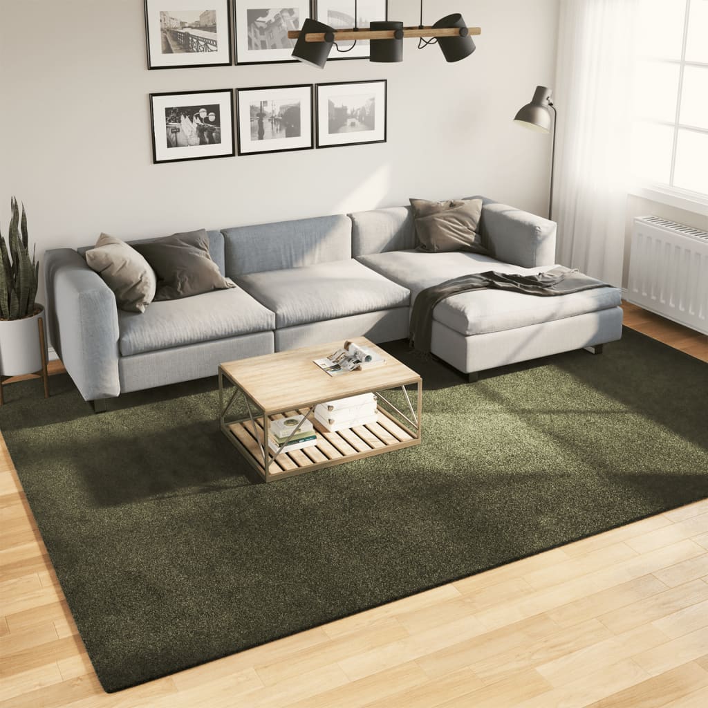 Vidaxl rug harte low -pole mëll ass lackable 240x340 cm Bësch gréng