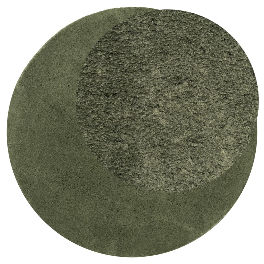 Vidaxl RUG HUARTE BAJA DE POLA BOLLABLE Softable Ø 200 cm de verde