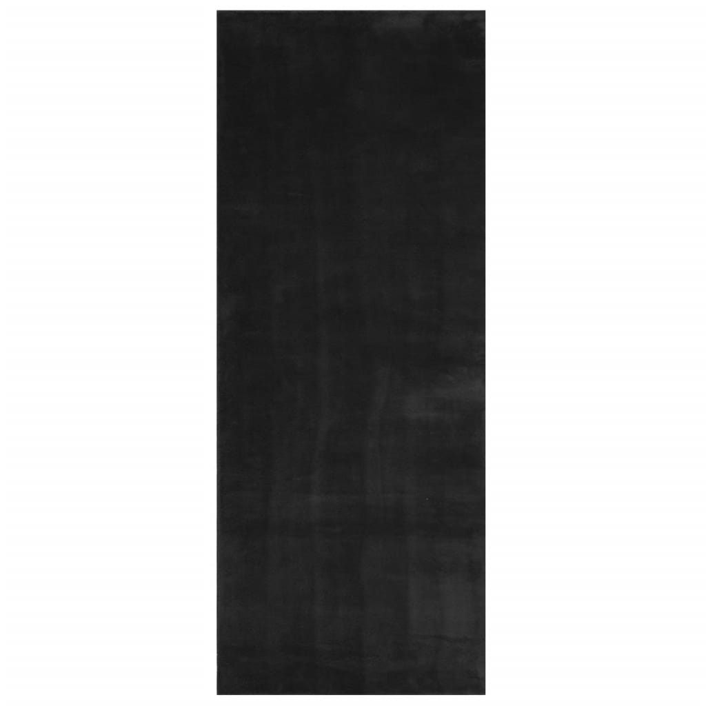 Tapis Vidaxl Huarte Low-Pole Soft Soft lavable 80x200 cm noir