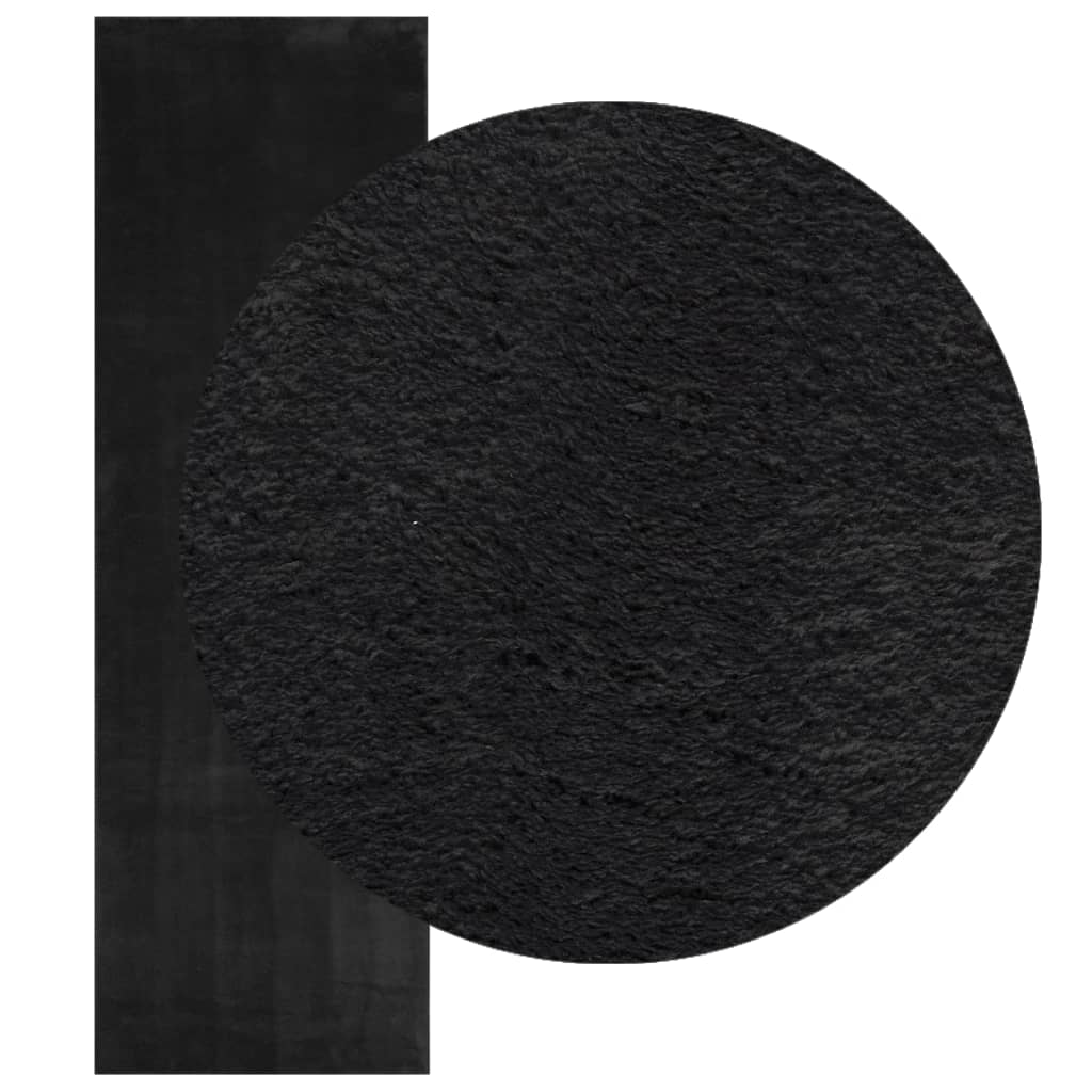 Vidaxl RUG HUARTE BAJA POLA Softable Softable 80x250 cm Negro