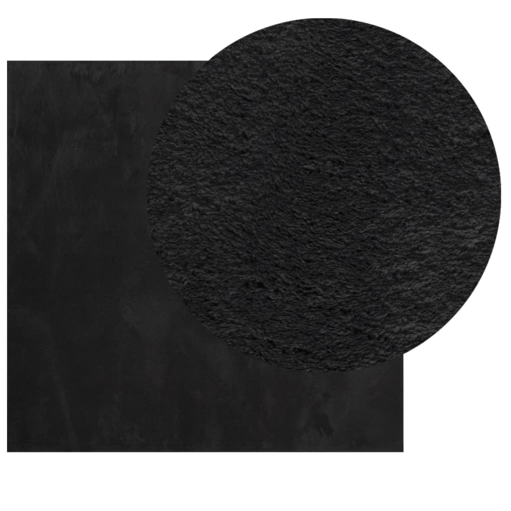 Tapis vidaxl Huarte Low-Pole Soft Soft Lavable 160x160 cm noir