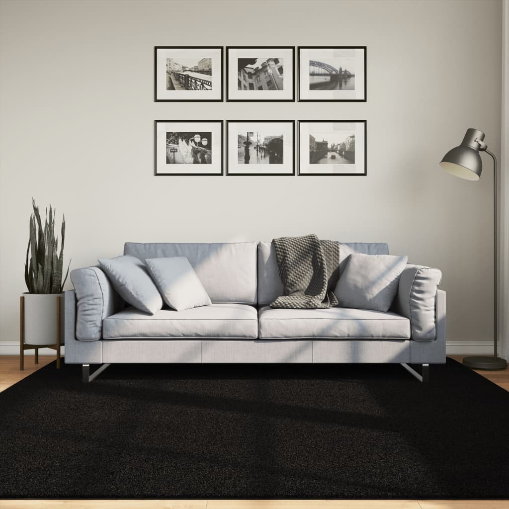 Vidaxl RUG HUARTE BAJA POLA Softable Softable 200x200 cm Negro