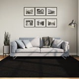 Vidaxl rug harte low -pole mëll washable 200x200 cm schwaarz