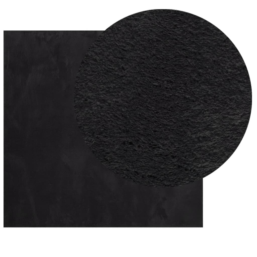 Tapis Vidaxl Huarte Low-Pole Soft Soft Lavable 240x240 cm noir