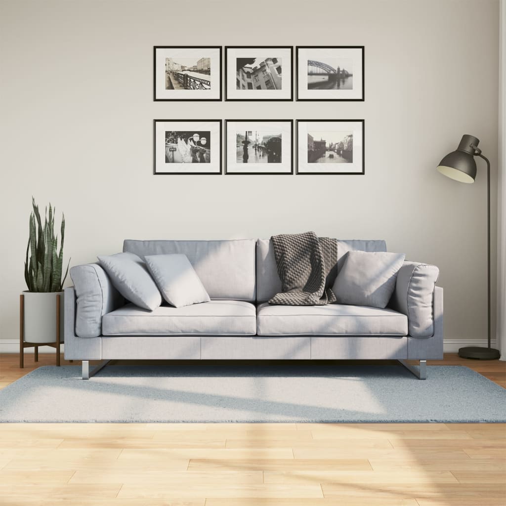 Vidaxl vloerkleed huarte laagpolig zacht wasbaar 100x200 cm blauw