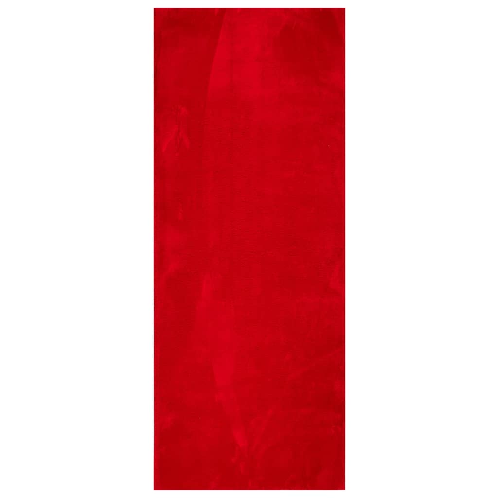 Vidaxl rug Huarte low -pile soft washable 80x200 cm red