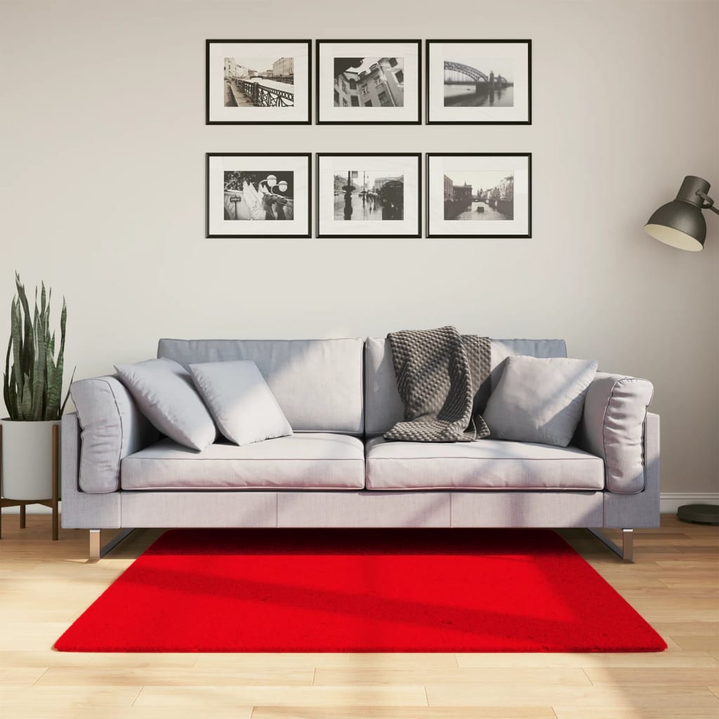 Vidaxl rug Huarte low -pole soft washable 120x120 cm red