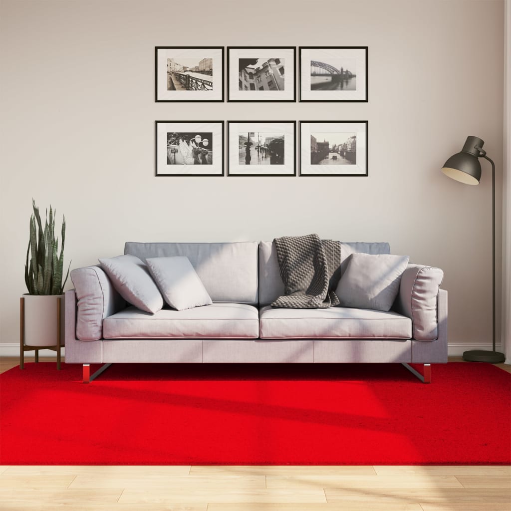 Vidaxl rug Huarte low -pole soft washable 160x230 cm red