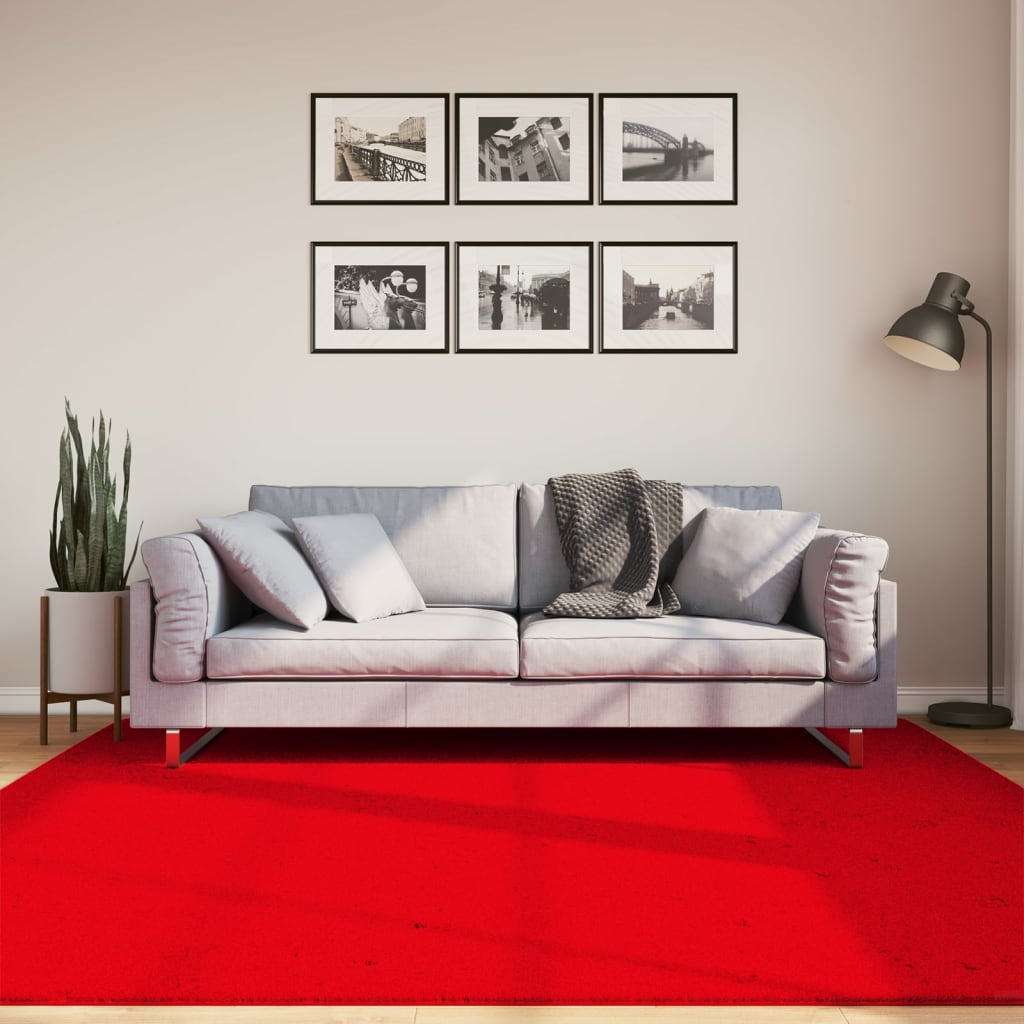 Vidaxl rug Huarte low -pole soft washable 200x200 cm red