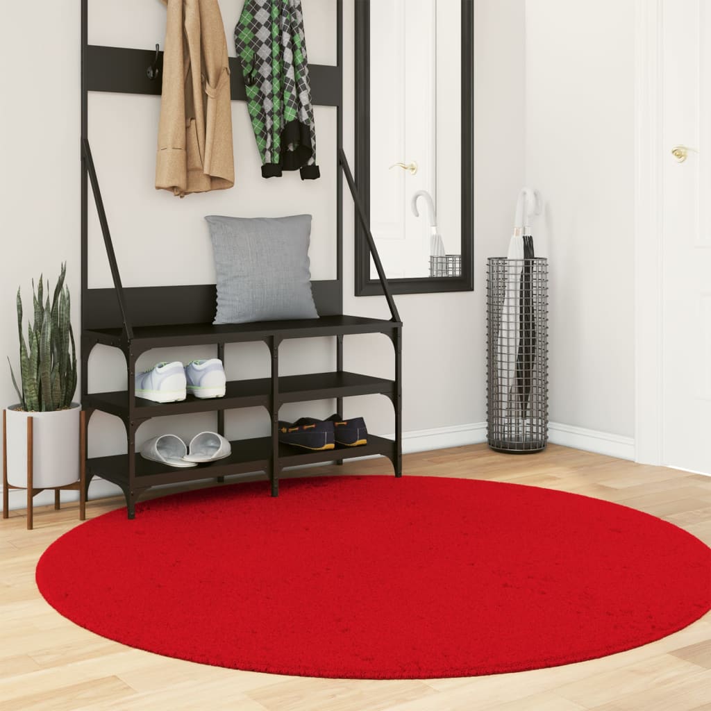 Vidaxl rug Huarte low -pole soft washable Ø 160 cm red