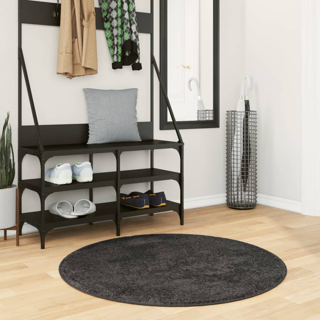 Vidaxl tapis Pampelune Shaggy très moderne Ø 100 cm anthracite