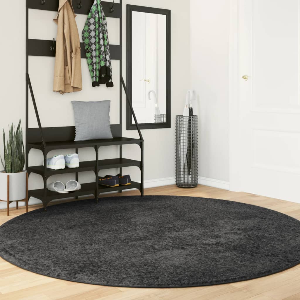 Vidaxl -mattan Pamplona Shaggy mycket modern Ø 200 cm Anthracite