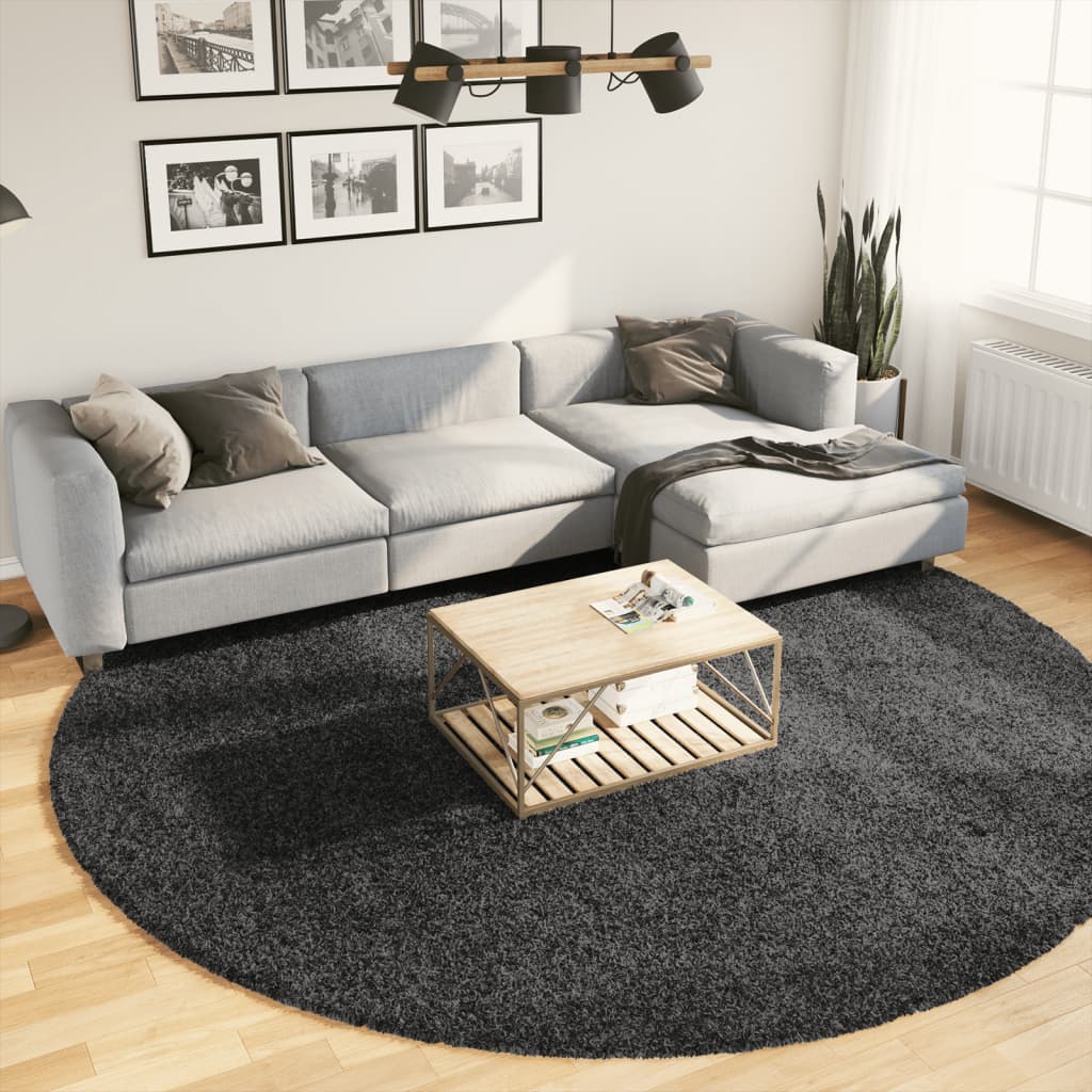 Vidaxl Rug Pamplona Shaggy Meget moderne Ø 280 cm Anthracite