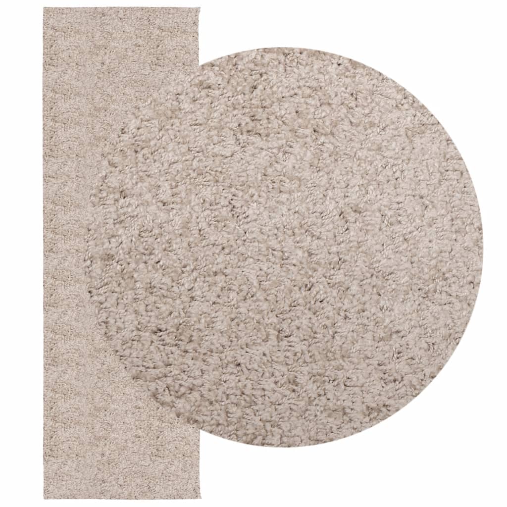 Vidaxl Rug Pamplona Shampgy héich modern 80x250 cm Bige