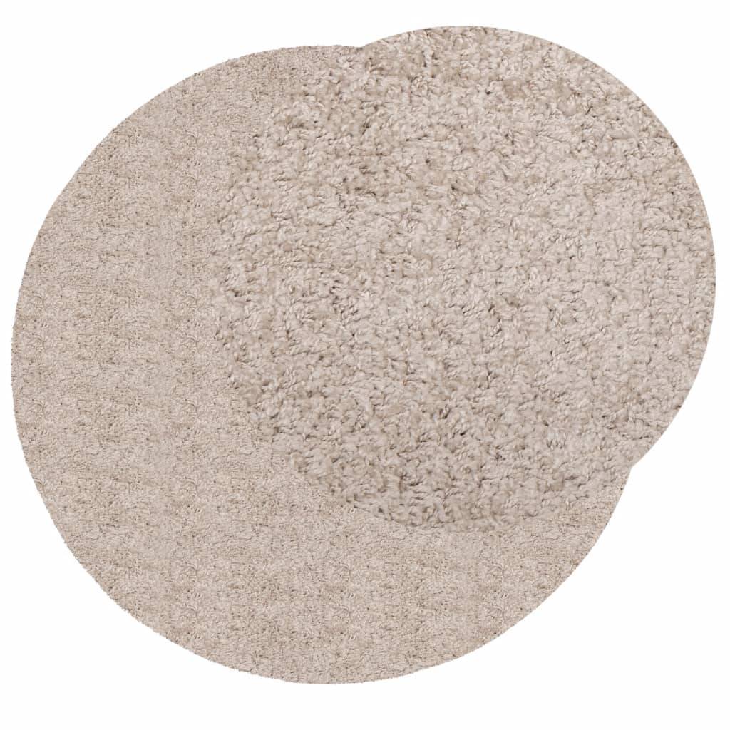 Vidaxl Rug Pamplona Shaggy meget moderne Ø 80 cm beige