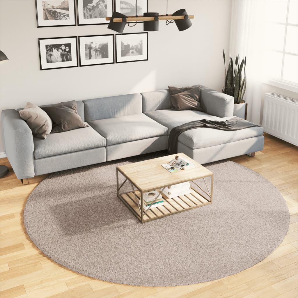 Vidaxl rug Paramploa Shamgy héich modern Ø 240 cm Besige