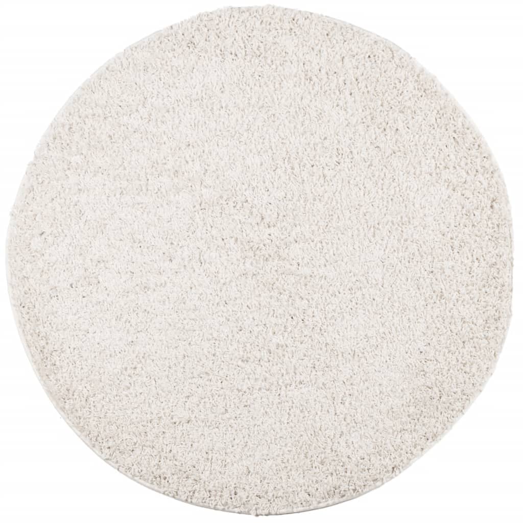 Vidaxl rug Paramploa Shampgy héich modern Ø 80 cm Crème Faarf