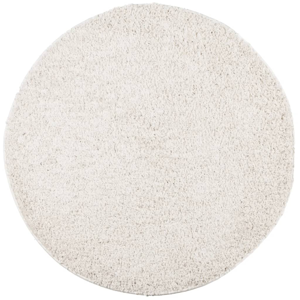 Vidaxl rug Paramploa Shamgy héich modern Ø 100 cm Crème Faarf