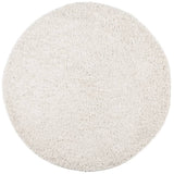 Alfombra Vidaxl Pamplona Shaggy altamente moderno Ø 120 cm de color crema