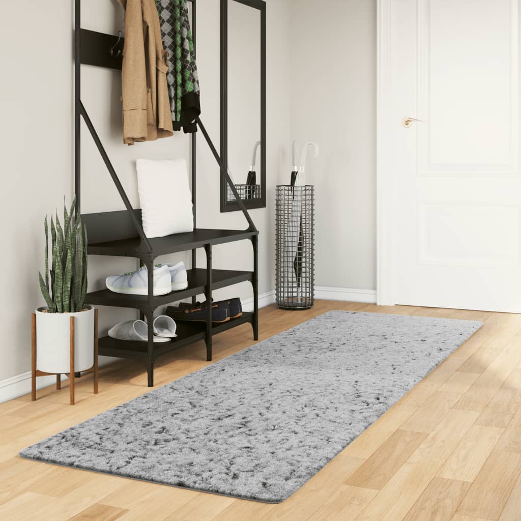 Vidaxl Rug Pamplona Shaggy Zelo moderna 80x250 cm siva