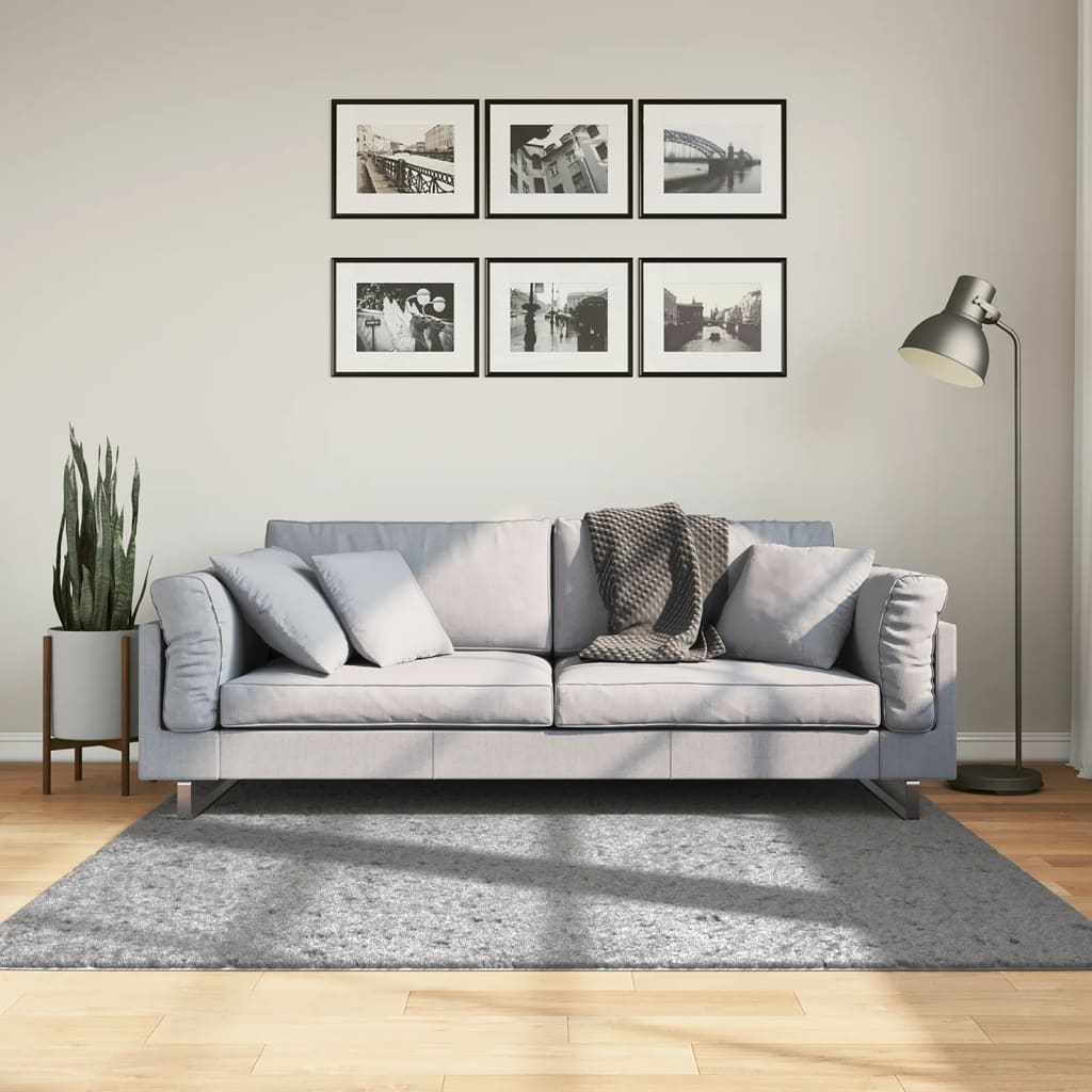 Vidaxl Rug Pamplona Shaggy Vysoce moderní 160x160 cm šedá