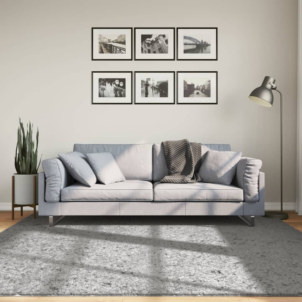 Vidaxl Teppich Pamplona Shaggy hochmoderne 200x200 cm Grau