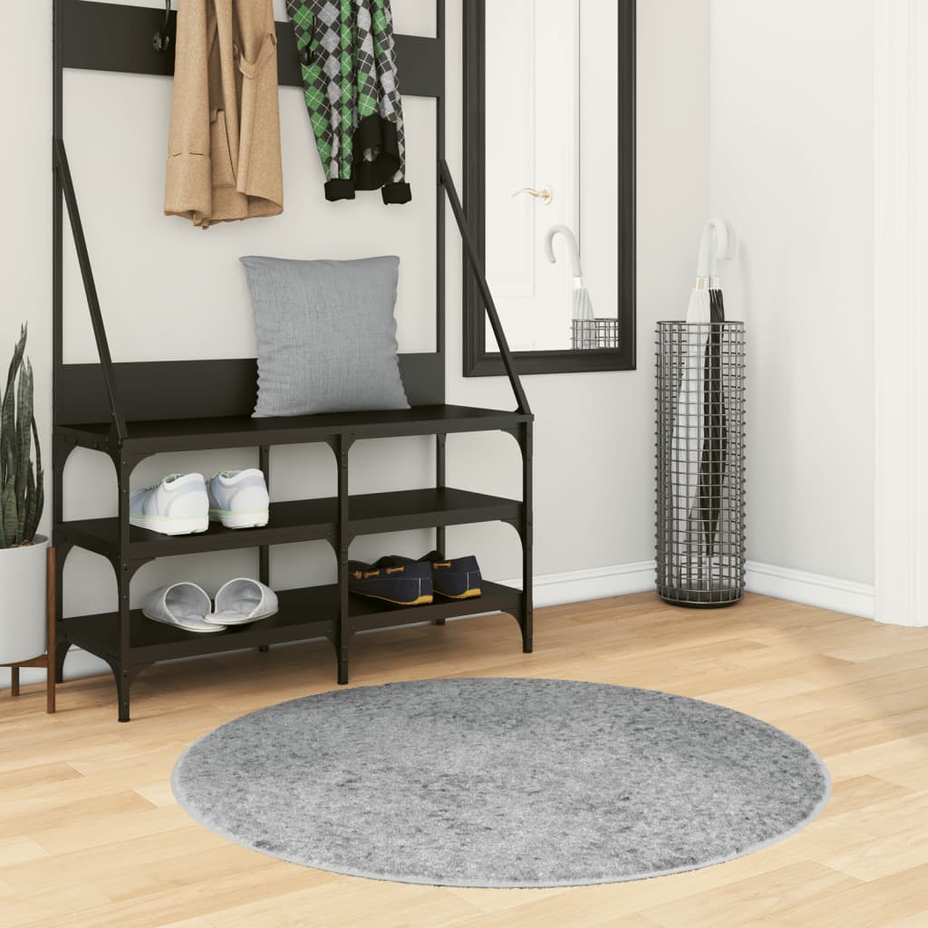 Vidaxl tapis Pampelune Shaggy hautement moderne Ø 100 cm gris