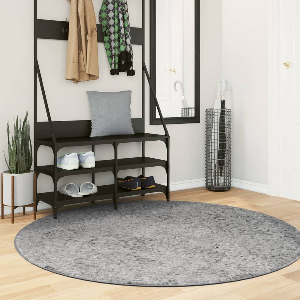 Vidaxl Rug Pamplona Shaggy meget moderne Ø 160 cm grå