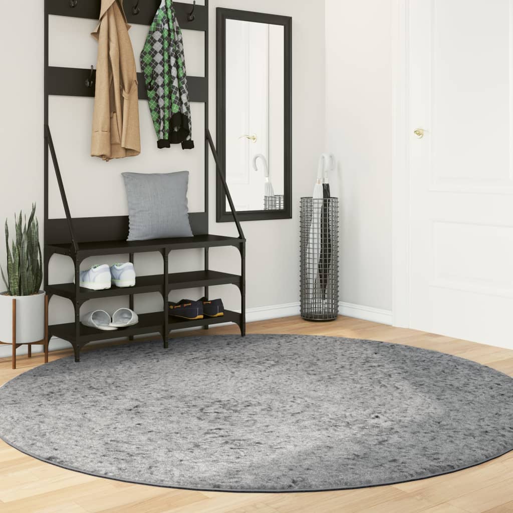 Vidaxl Rug Pamplona Shaggy Meget pol moderne Ø 200 cm grå