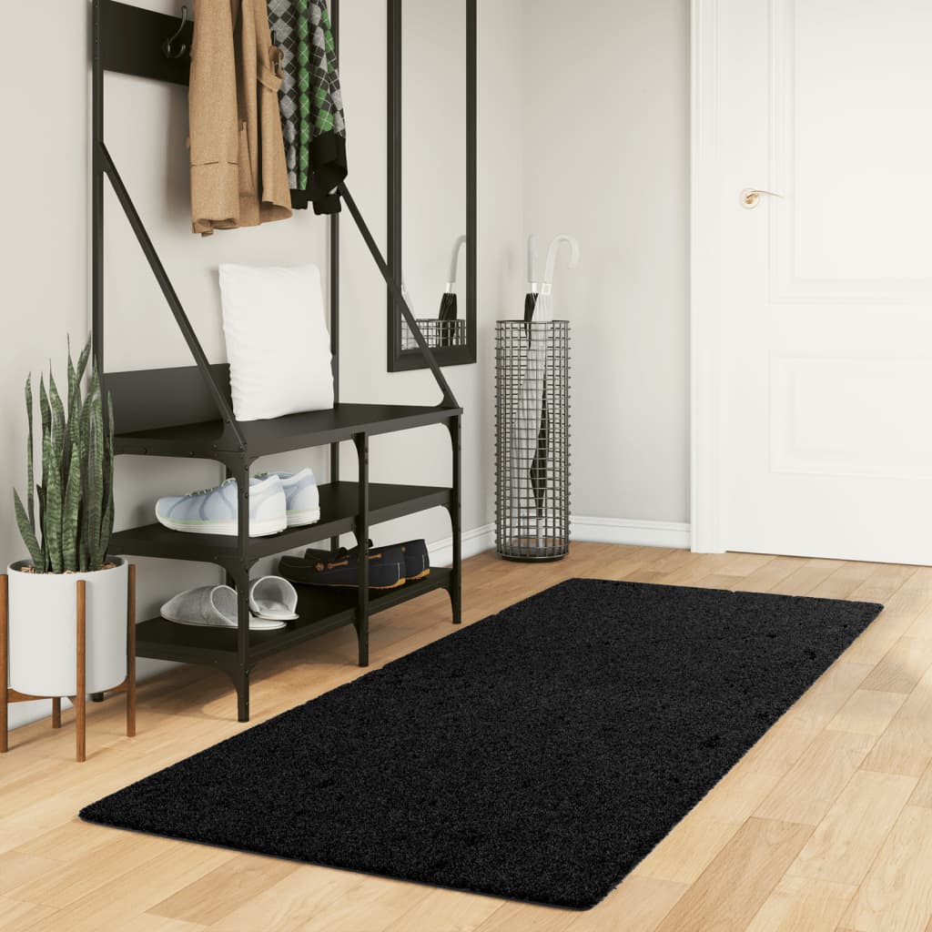 Vidaxl Teppich Pamplona Shaggy hochmoderne 80x200 cm Schwarz