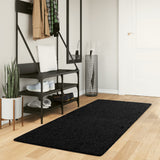 Alfombra Vidaxl Pamplona Shaggy altamente moderna 80x200 cm Negro