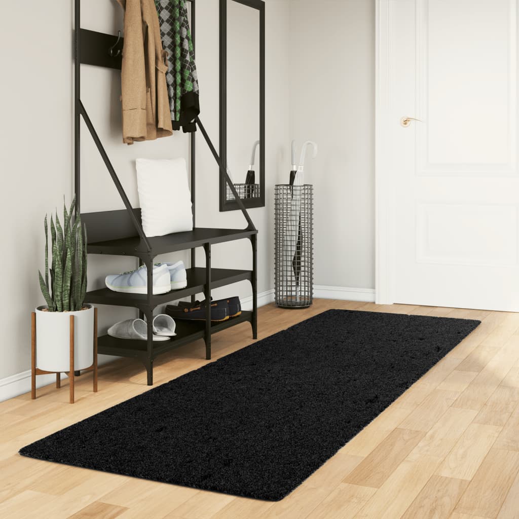 Vidaxl Teppich Pamplona Shaggy hochmoderne 80x250 cm Schwarz