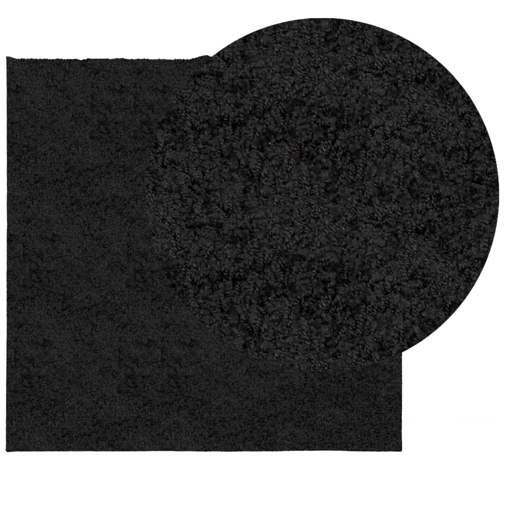 Alfombra Vidaxl Pamplona Shaggy altamente moderna 120x120 cm Negro