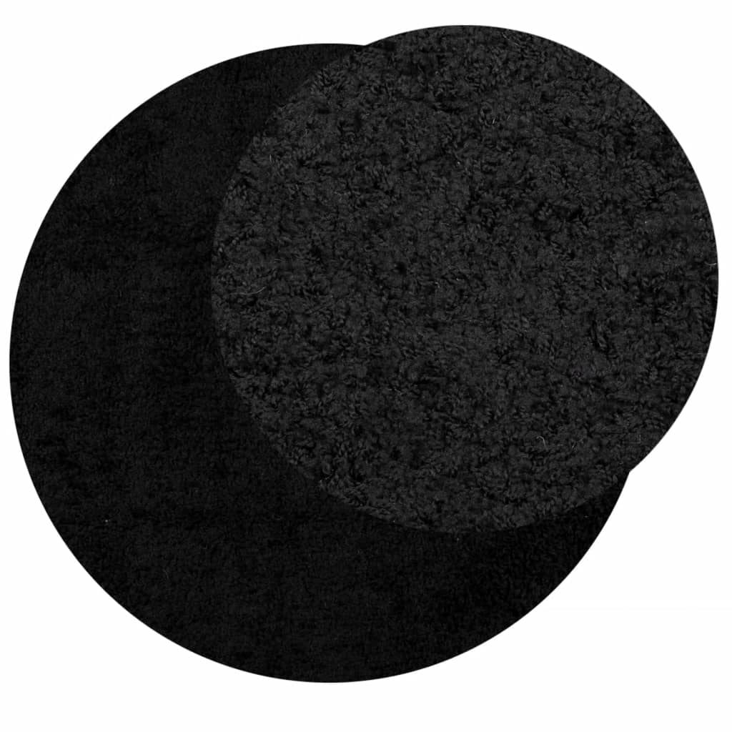 Vidaxl tapis Pampelune Shaggy hautement moderne Ø 120 cm noir