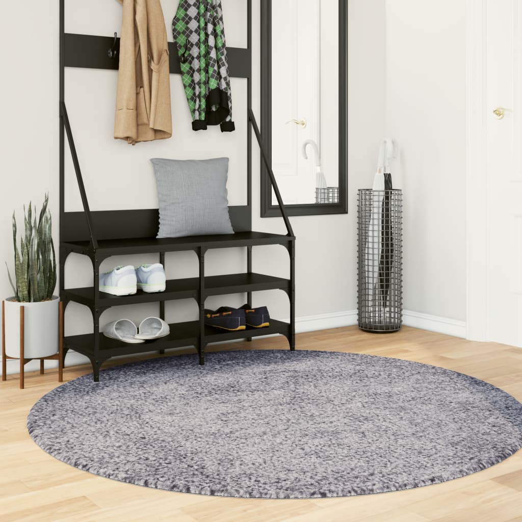 Vidaxl rug Paramplona Shamgy héich Pole modern Ø 200 cm blo