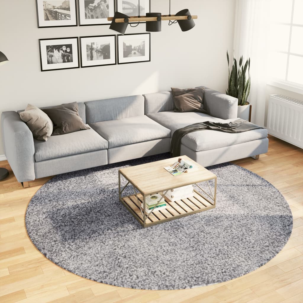 Vidaxl Rug Pamplona Shaggy Zelo moderna Ø 240 cm modra