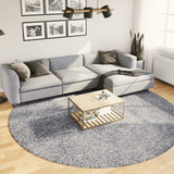 Vidaxl vloerkleed pamplona shaggy hoogpolig modern ø 280 cm blauw
