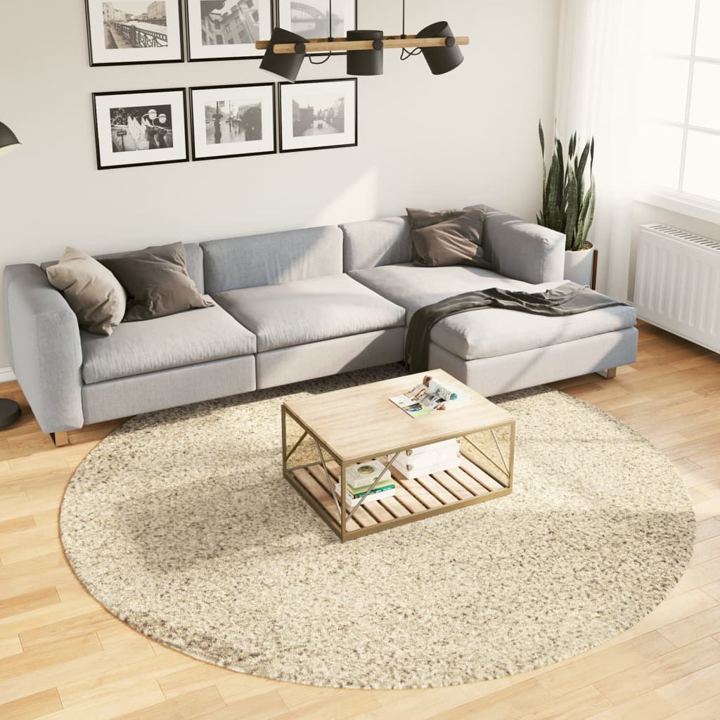 Vidaxl rug Paramplona Shamgy héich modern Ø 240 cm Gold Faarf