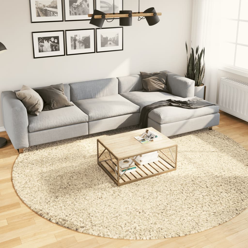 Vidaxl Rug Pamplona Shaggy Zelo moderna Ø 280 cm zlata barva