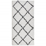 Vidaxl rug Shuggy héije Staang modern 100x200 cm Crème a schwaarz