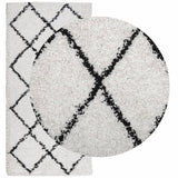 Vidaxl Rug Shaggy High Pile Modern 100x200 cm creme og sort