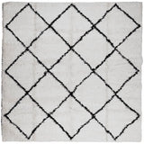 Vidaxl Rug Pamplona Shampgy héich pile 120x12 cm Crème a schwaarz