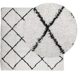 Vidaxl Rug Pamplona Shampgy héich pile 120x12 cm Crème a schwaarz