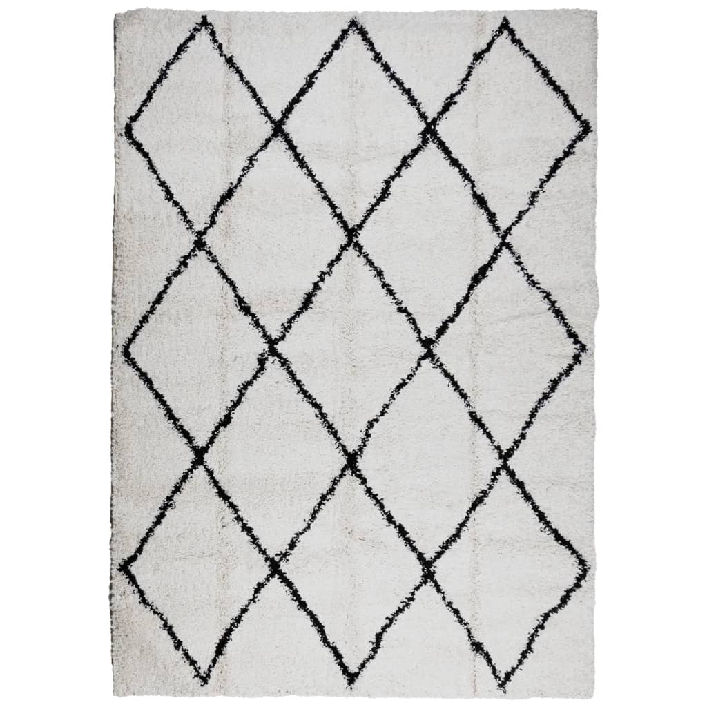 Vidaxl rug Pamplona Shaggy Highly pile 120x170 cm cream and black