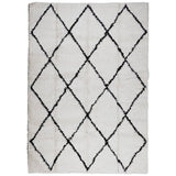 Vidaxl Rug Pamplona Shaggy Sterkt haug 160x230 cm krem ​​og svart