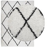 Vidaxl tapis Pampelune Shaggy hautement Pole 200x280 cm crème et noir