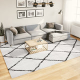 Vidaxl RUG PAMPLONA SHAGGY HIGHTLE Pole 240x340 cm de crema y negro